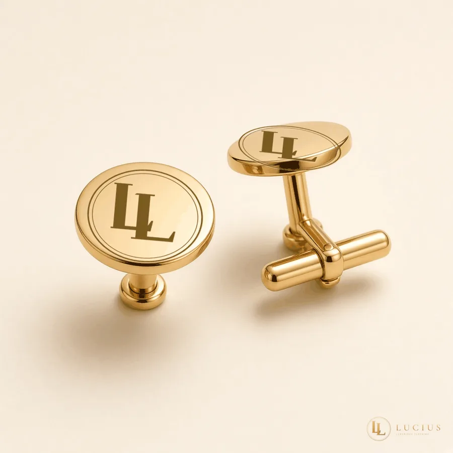 Pair of gold LL cufflinks